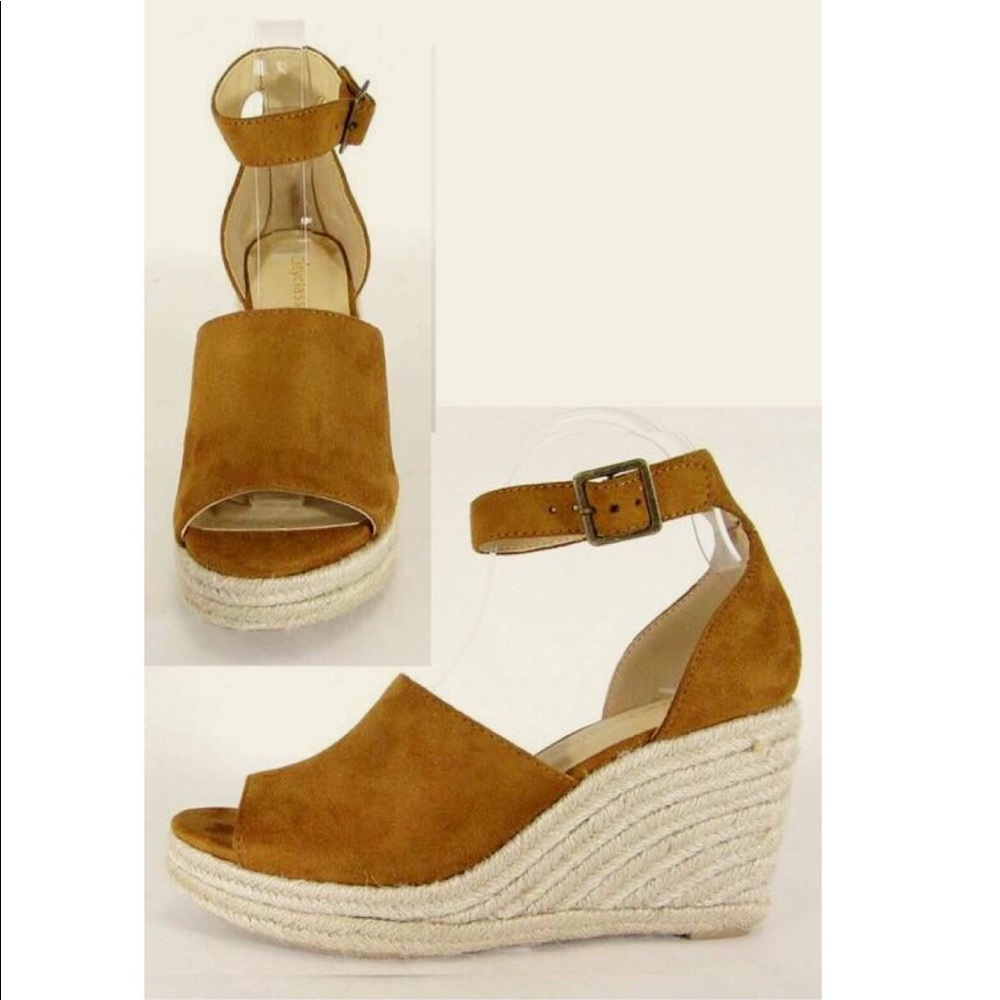 Sold out Hazelnut Ankle Strap Espadrilles Wedges